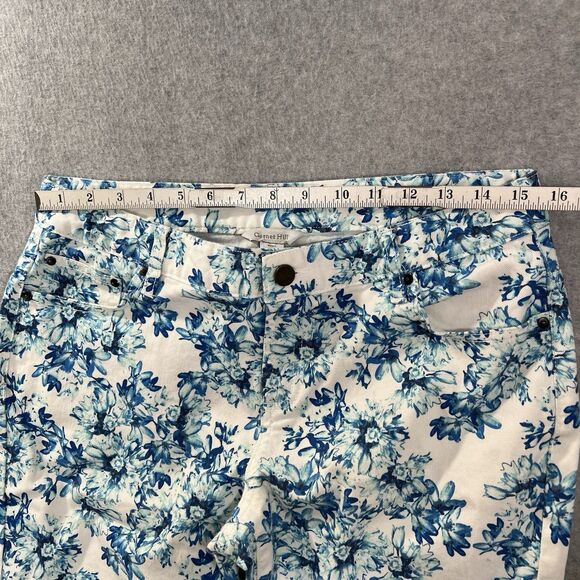 Garnet Hill Floral Jeans Blue White Size 10 (31x27) EUC coastal grandma - Picture 5 of 15